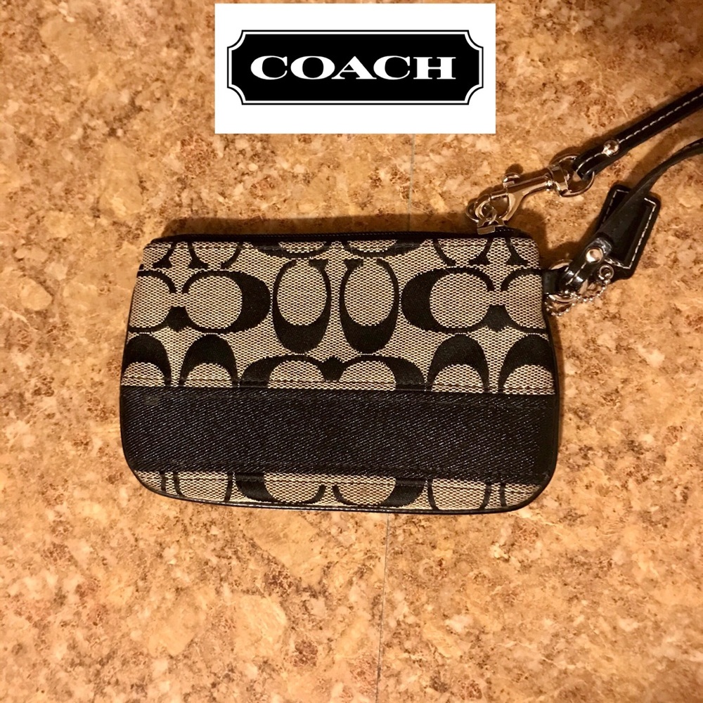 Coach Black & Gray Wristlet